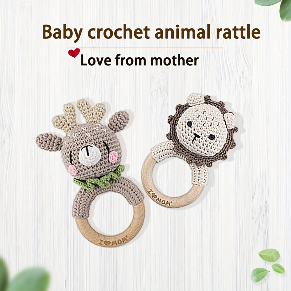 Animal Crochet Rattle Baby Toys Baby Car Hanging Bed Toys Knitted Dolls