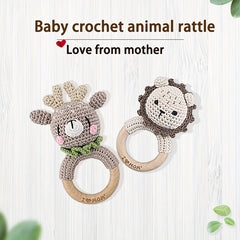Animal Crochet Rattle Baby Toys Baby Car Hanging Bed Toys Knitted Dolls