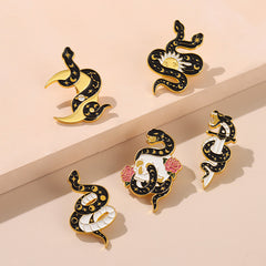 Gothic Snake Enamel Pins Horror Animal Lapel Pin