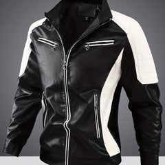 Men's Vintage Leather Jackets Fleece Outwear Casual Motorcycle