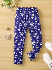 3pcs Girls' Slim Fit Legging Pants Plain Floral Tie Dye Print