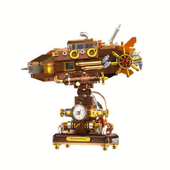 1003pcs Retro Punk Steamship Building Blocks Toys Submarine Model