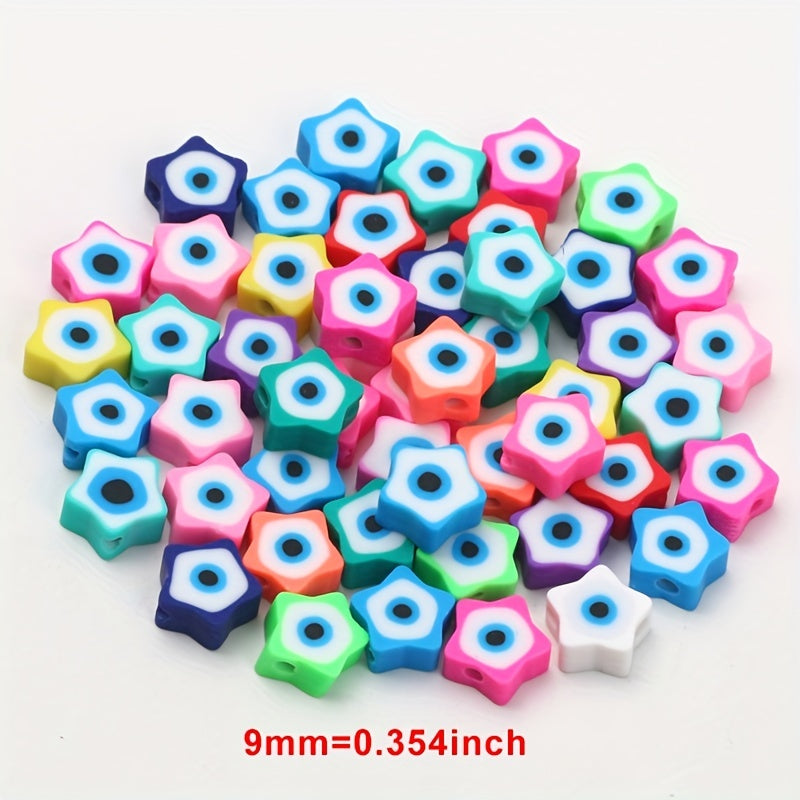 50pcs Eyes Pattern Soft Pottery Beads DIY Accessories