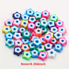 50pcs Eyes Pattern Soft Pottery Beads DIY Accessories