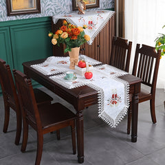 Polyester Christmas Table Runner Red Bell Printed Holiday Decoration