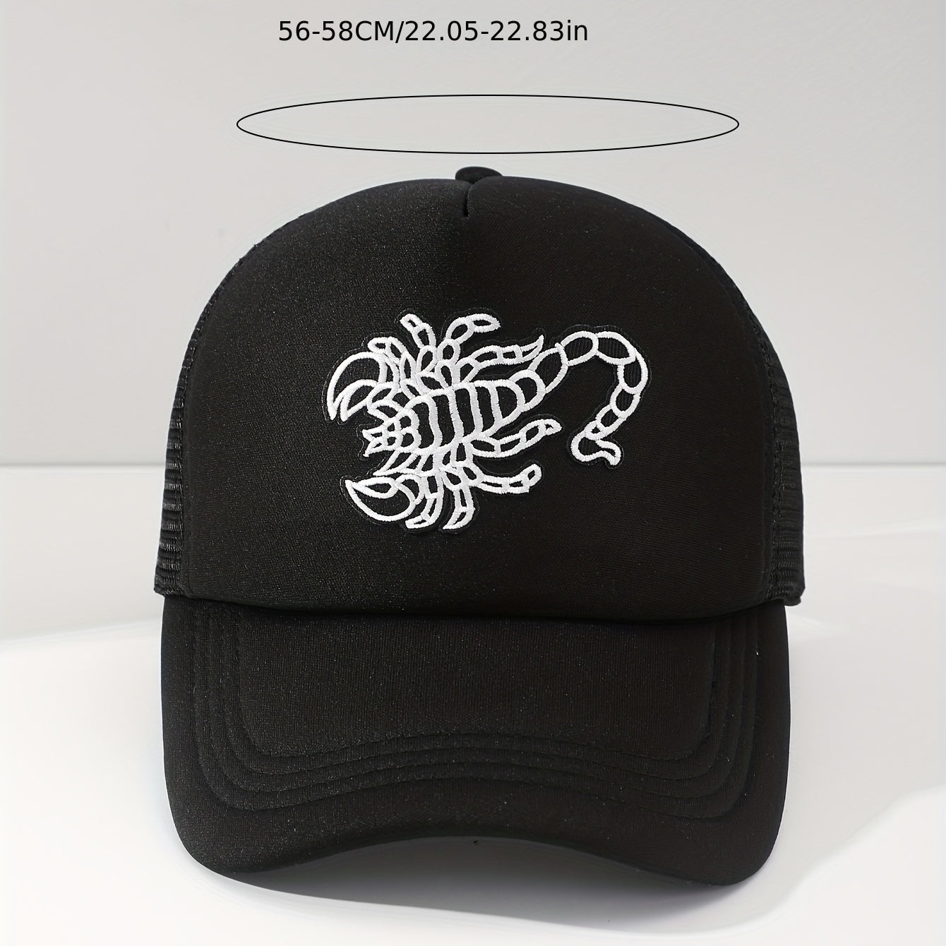 Scorpion Embroidery Trucker Hat Adjustable Baseball Cap