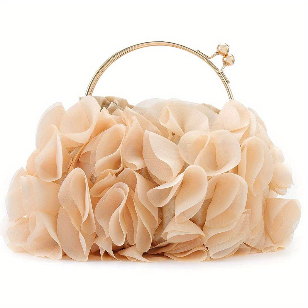 Satin Flower Evening Bag Wedding Party Prom Handbags