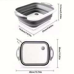 Folding Cutting Board with Sink Drain Basket