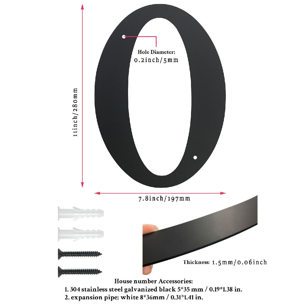 Large House Numbers 11 Inch Modern Cast Iron Address Numbers