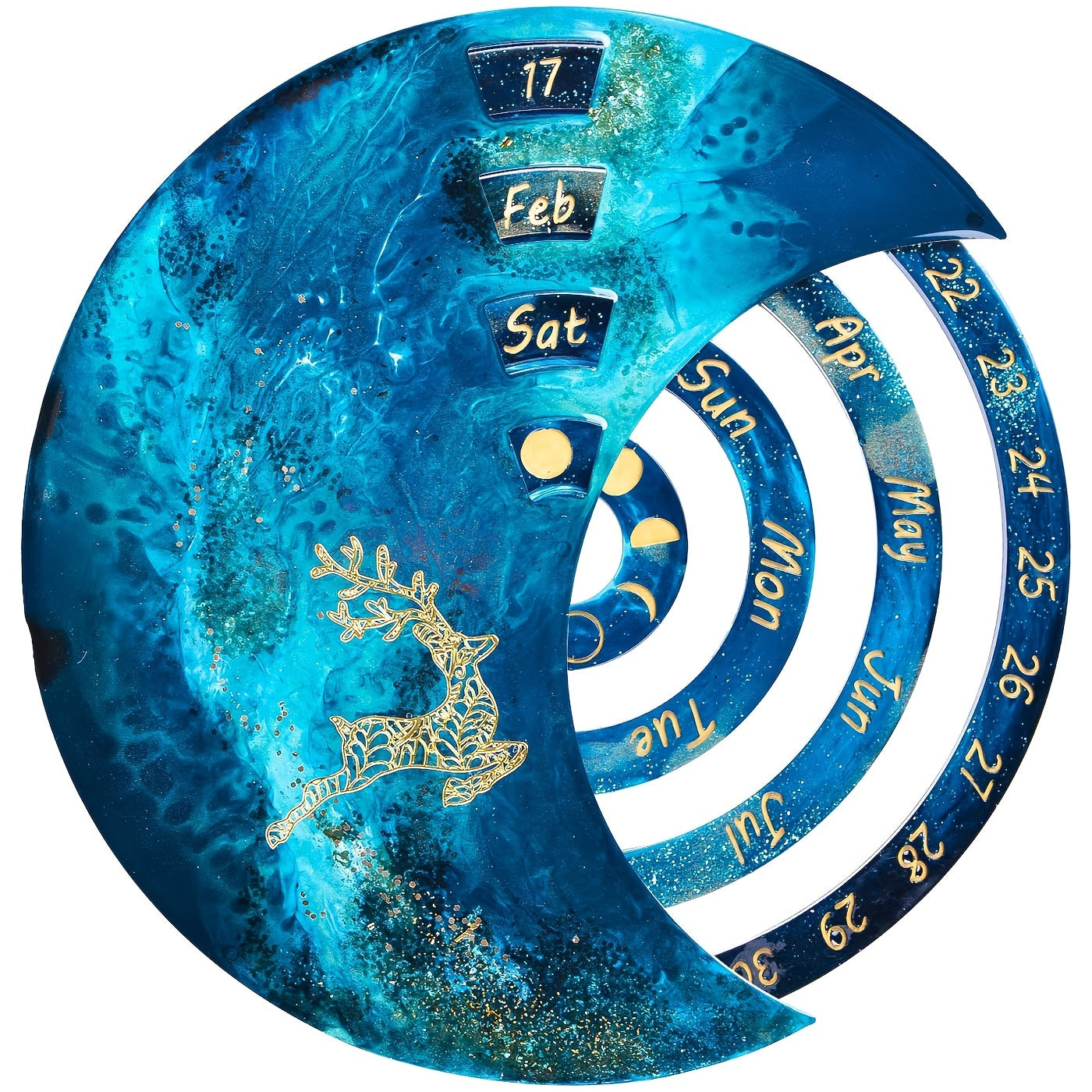 Moon Perpetual Calendar Resin Molds Set
