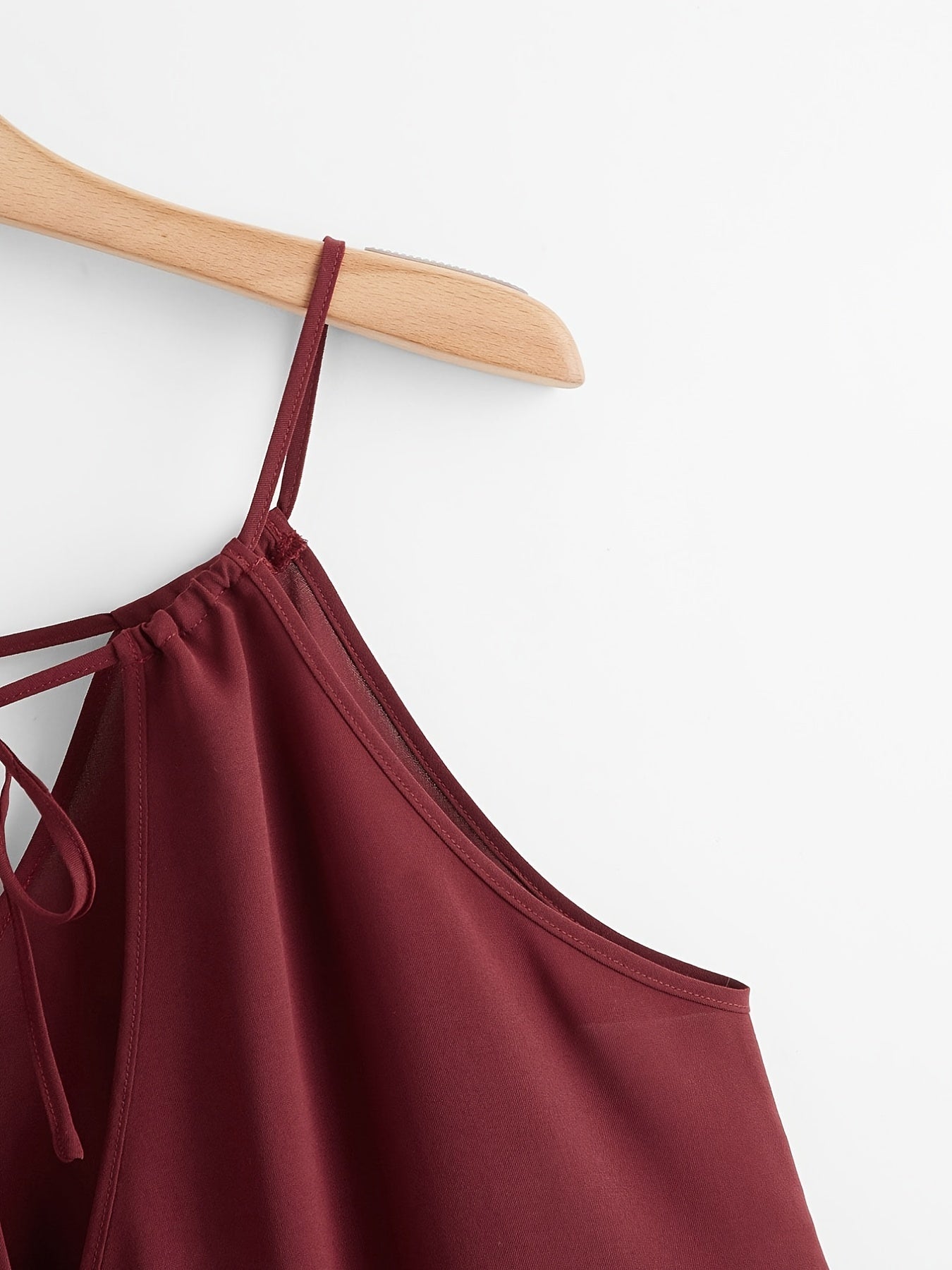  Casual Cami Top with Drawstring Cut Out Ruched Detail