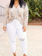  Rainbow Dot Long Sleeve Knit Top