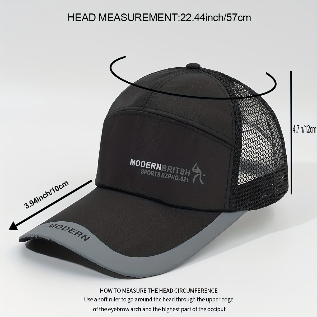 Mesh Breathable Baseball Cap Quick Drying Casual Adjustable Dad Hat Unisex
