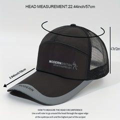 Mesh Breathable Baseball Cap Quick Drying Casual Adjustable Dad Hat Unisex
