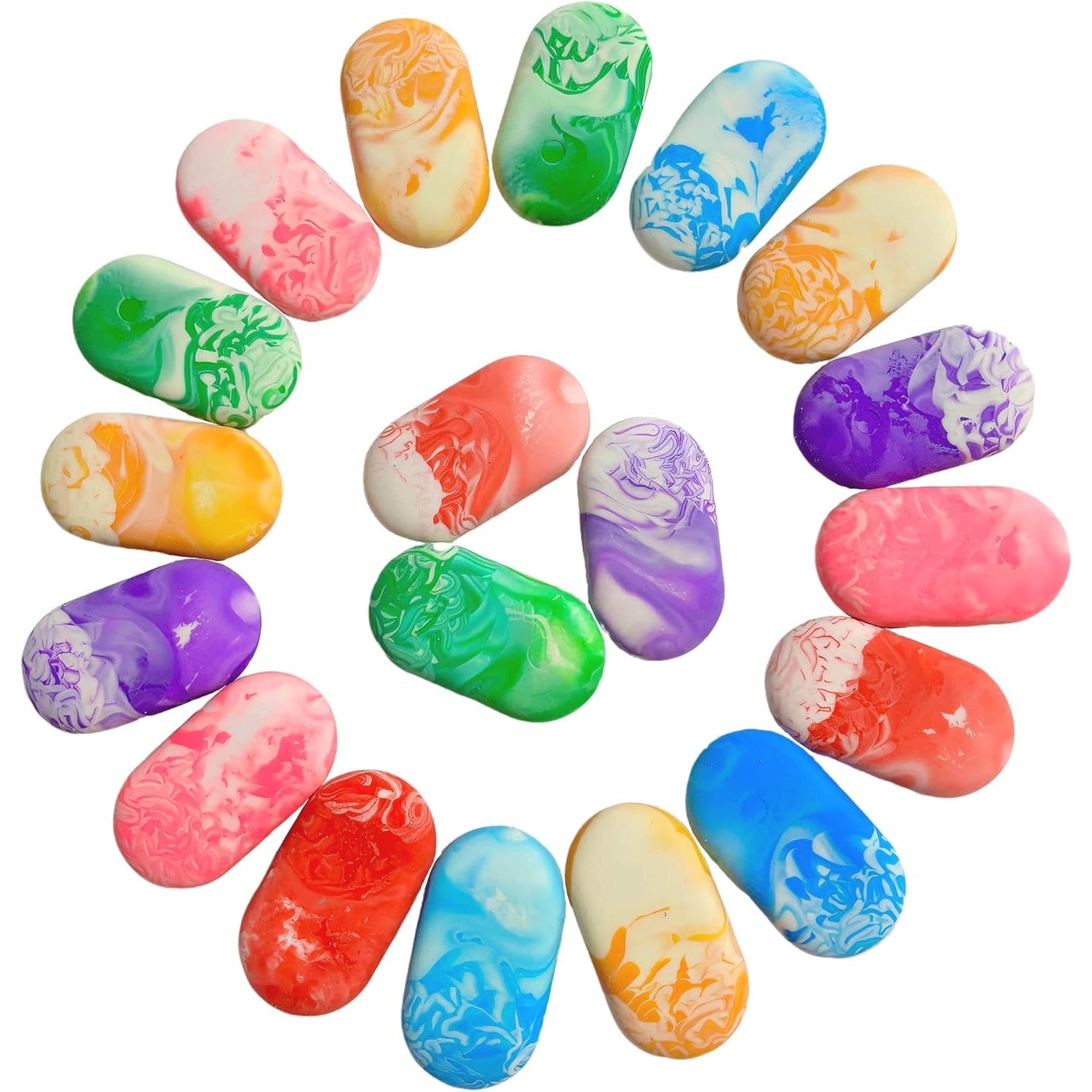 16pcs Bulk Marble Oval Erasers Back to School Party Supplies