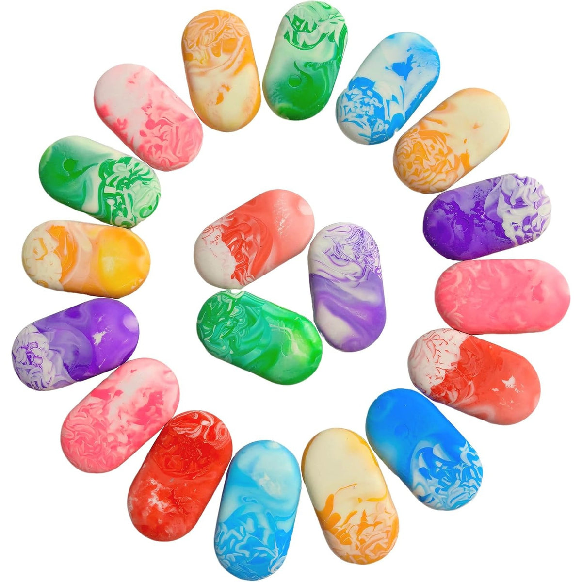 16pcs Bulk Marble Oval Erasers Back to School Party Supplies