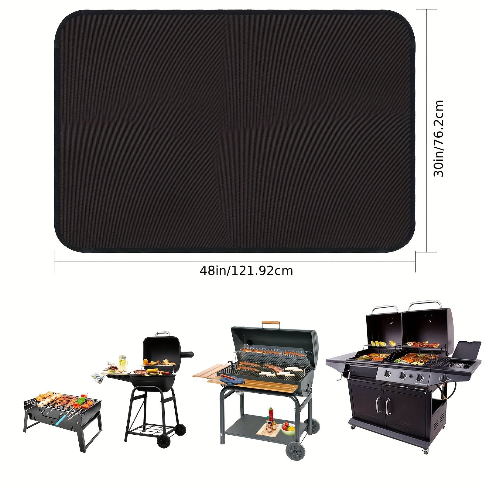 Fireproof Double Sided BBQ Mat for Outdoor BBQ & Indoor Fireplace