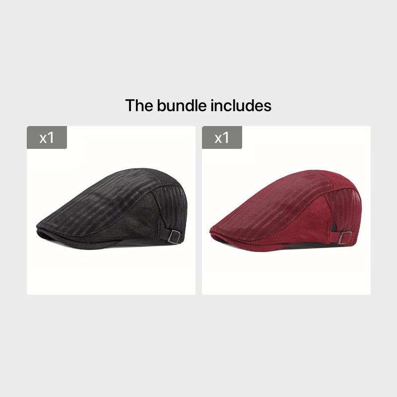 Breathable Mesh Newsboy Caps Summer Sun Protection Golf Hats Duckbill Visor