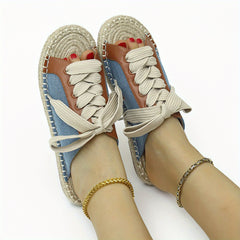 Casual Lace Up Flat Espadrille Sandals