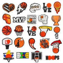 26Pcs Basketball Shoe Charms For Clogs Garden Shoes DIY Accessories