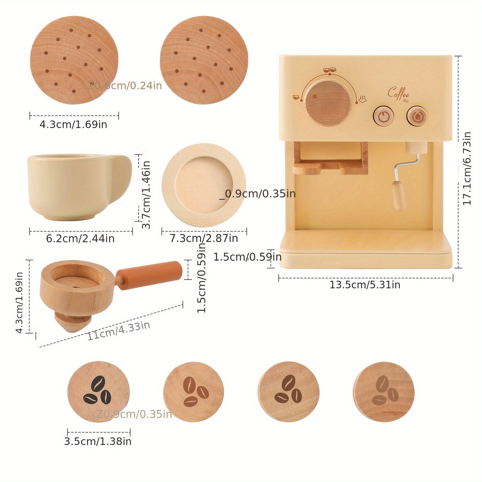Wooden Play House Toys Coffee Machine Children's Role Kitchen Play Toys
