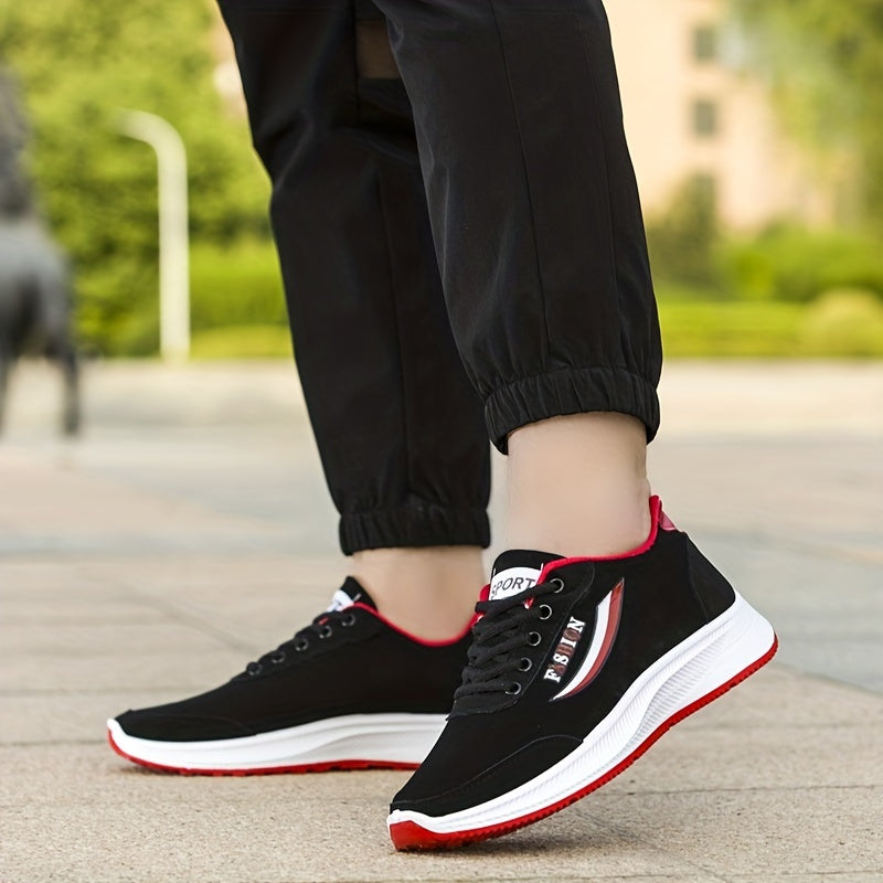 Men's Letter Print Lace up Sneakers Soft Sole Walking Shoes