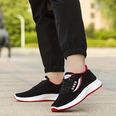 Men's Letter Print Lace up Sneakers Soft Sole Walking Shoes