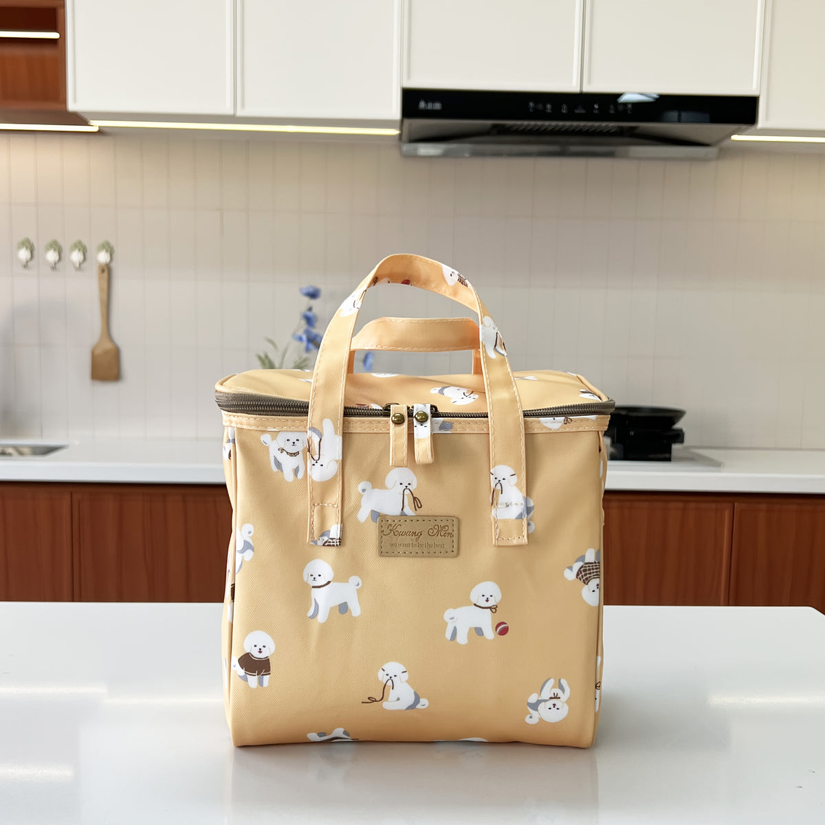 Large Capacity Insulated Lunch Bag with Joyful Dog