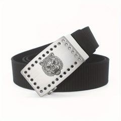 47in Nylon Tactical Military Belt w/ Lion Head Buckle