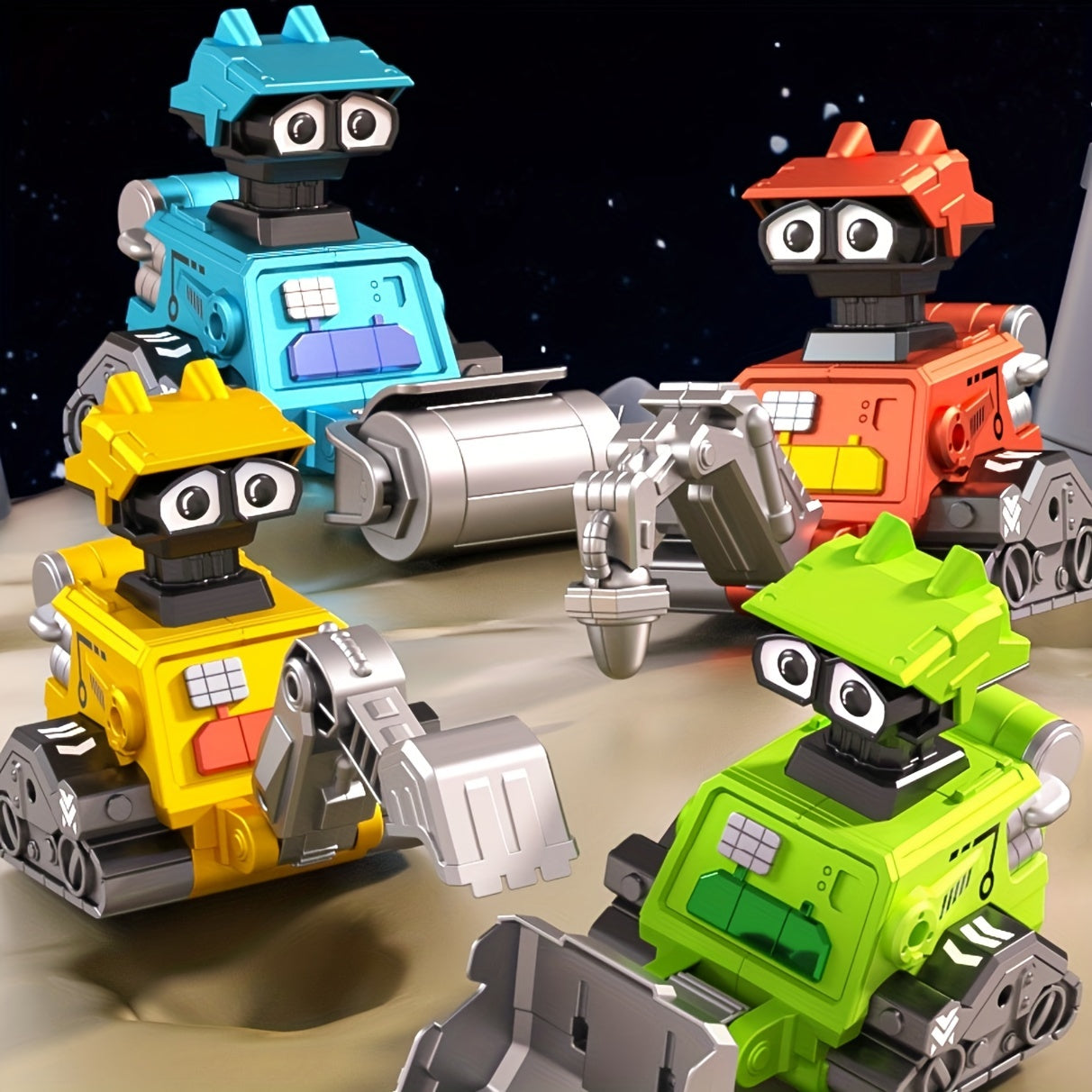 Kids Press Robot Inertia Eng Vehicle Excavator Toy