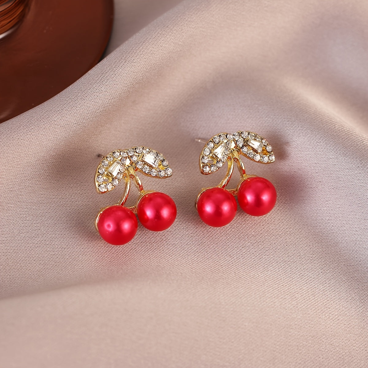 Cherry Earrings High end Light Stud Earrings