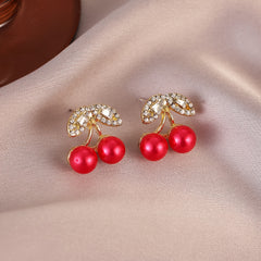 Cherry Earrings High end Light Stud Earrings