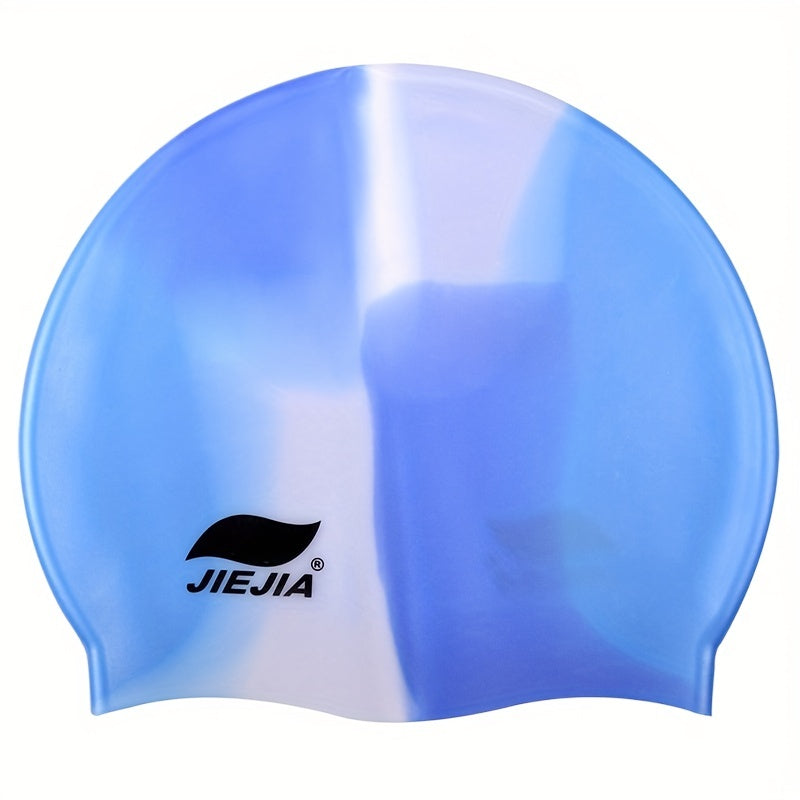Unisex Gradient Silicone Swimming Cap Ear Protection Durable Waterproof
