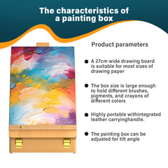 Adjustable Wooden Table Box Easel with Drawer Desktop Easel