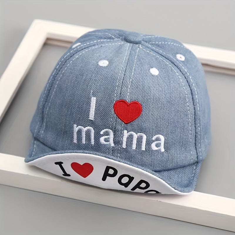 Cute Denim Baseball Cap for Babies Adjustable Straps