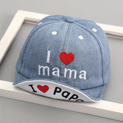 Cute Denim Baseball Cap for Babies Adjustable Straps