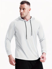 Men's Loose Casual Hooded Shirt for Training Fitness Gym