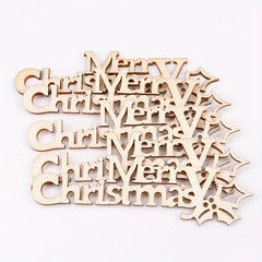 10pcs Wooden Christmas Letters for DIY Home Decor & Xmas Party