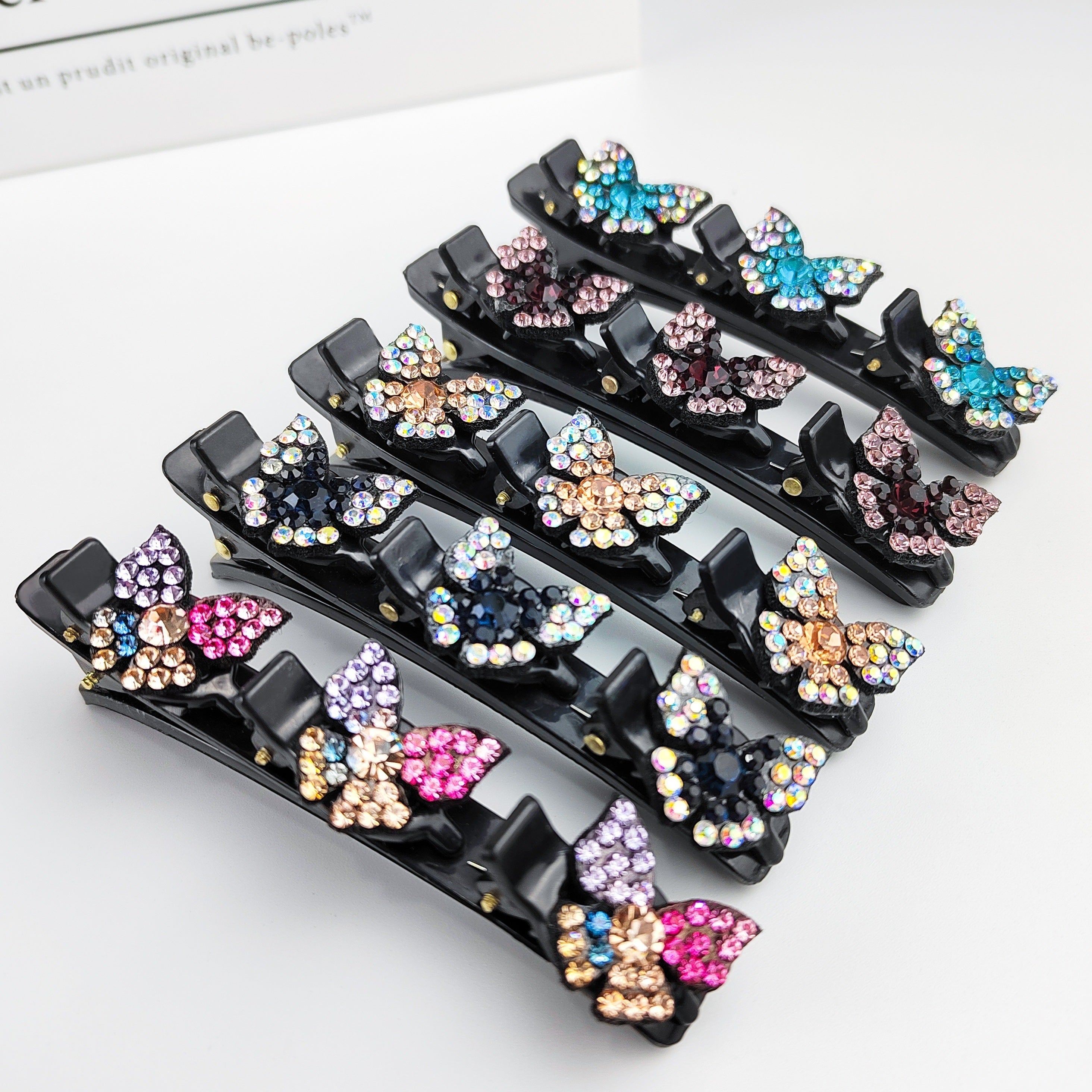Vintage Rhinestone Butterfly Hair Clip for Women Girls