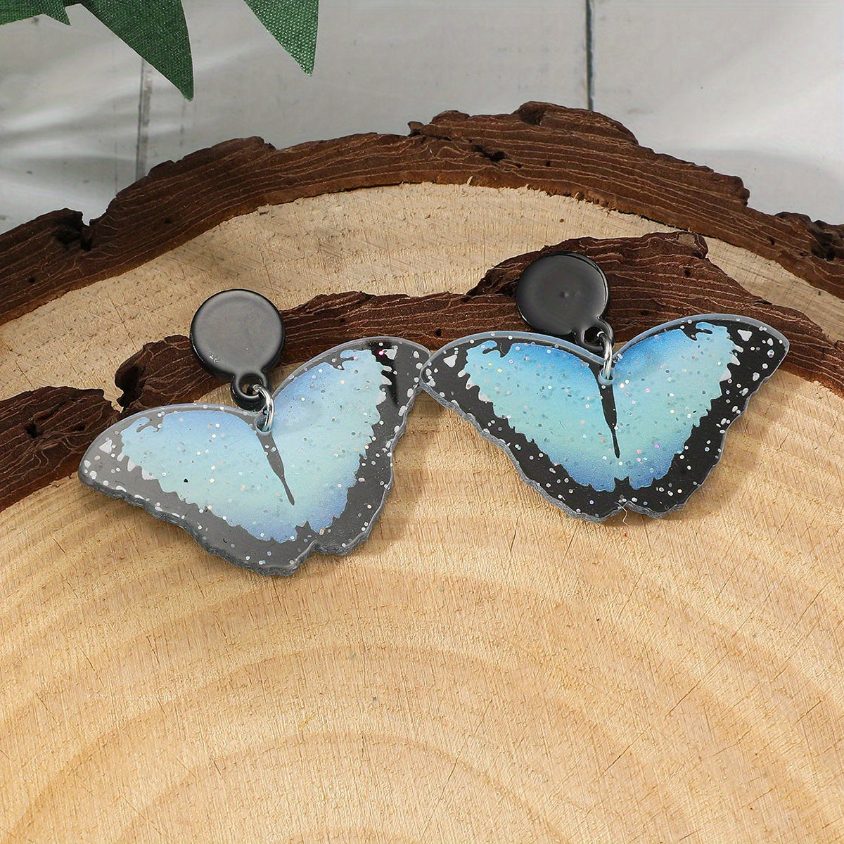 Butterfly Pendant Retro Dangle Earrings Acrylic Jewelry Gift For Women Girls