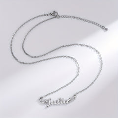 Personalized Angel Wings Pendant Name Necklace Custom Engraved Letter Hollow Cut
