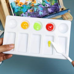 Eco-Friendly Plastic Reusable Painting Palette for Various Paint Types