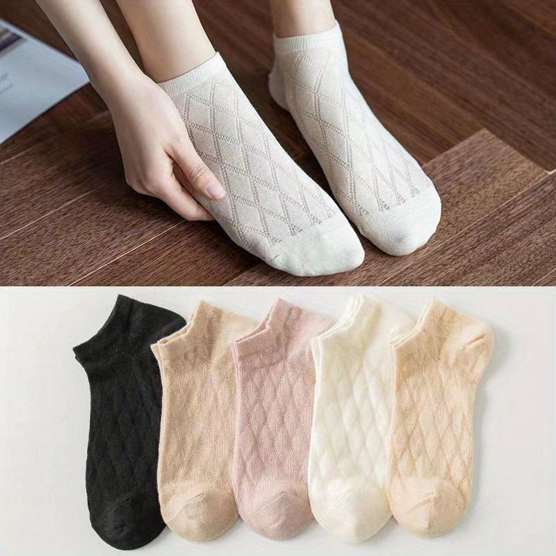 5 Pairs Low Cut Socks Women's Stockings & Hosiery
