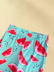 Watermelon Graphic Flare Leg Pants for Toddler Girls