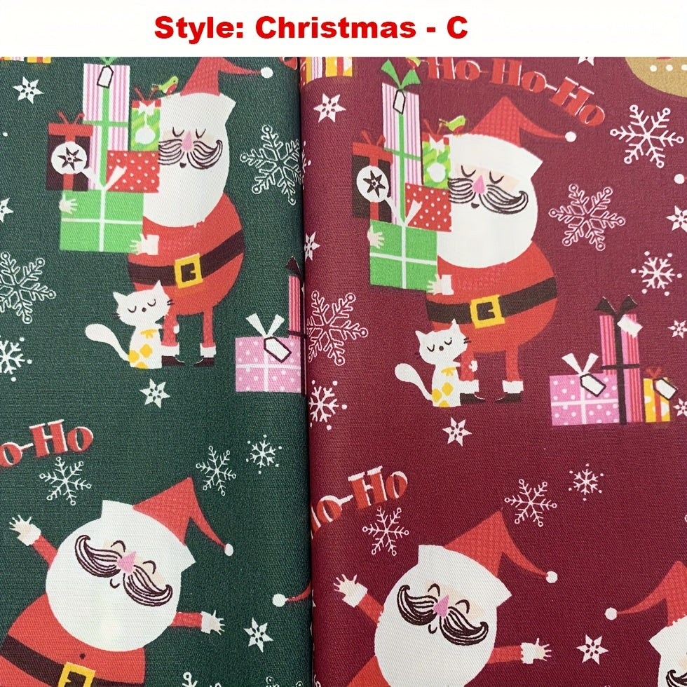 2pcs Christmas Cotton Cloth Sewing Fabric DIY Patchwork Material 50x5