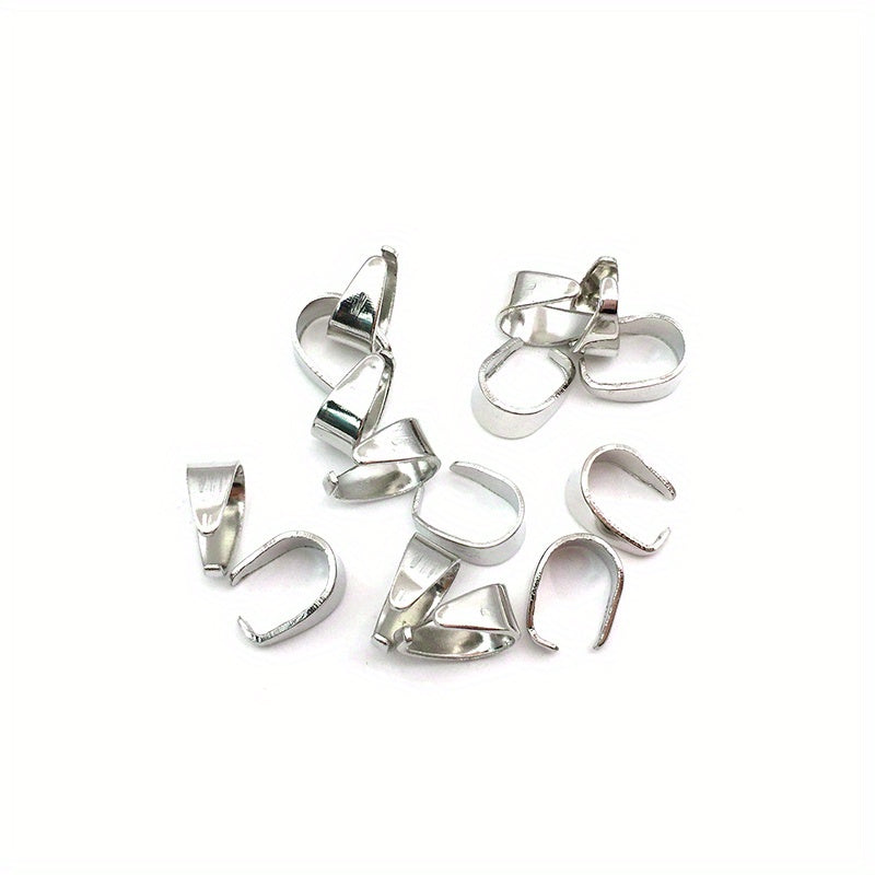 100pcs 6x9mm Metal Pinch Bail Clasps Necklace Hooks 9 Colors Plated DIY Jewelry