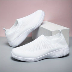Women's Mesh Slip On Walking Shoes Breathable Anti-slip Outdoor Flat Shoes