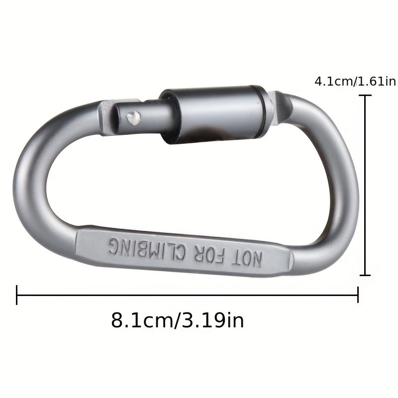 4pcs D Metal Hook Buckle Spring Carabiner Clip Outdoor Camping Storage Bag