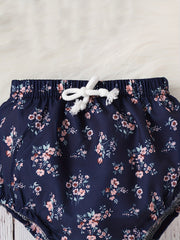 2pcs Baby Girl and Floral Shorts Set Autumn Winter Knit Sweater Top