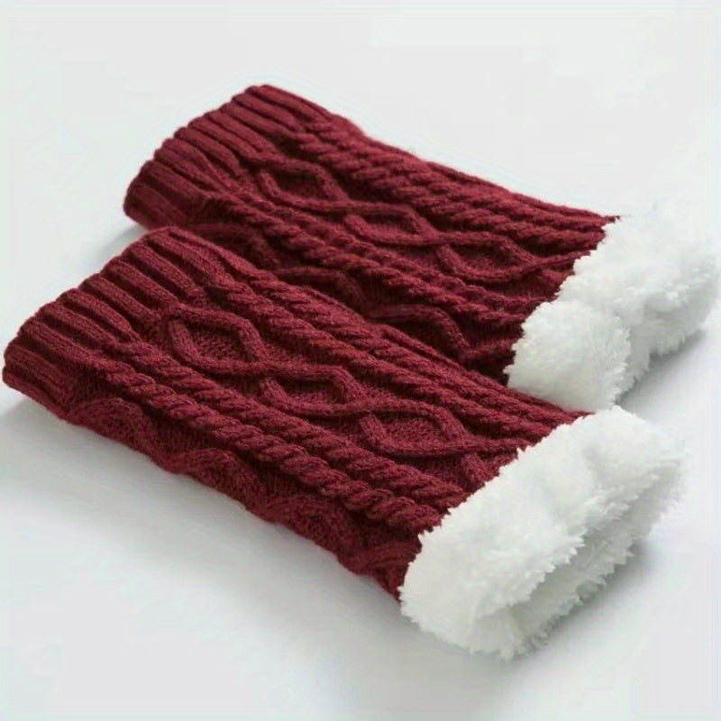Knitted Thickened Knee Pads Leg Warmer Covers - Winter Camping Travel